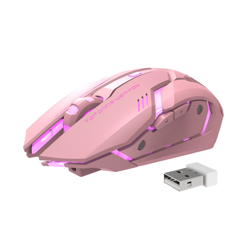 Silent Wireless Gaming Mouse – Rechargeable with Futuristic Design