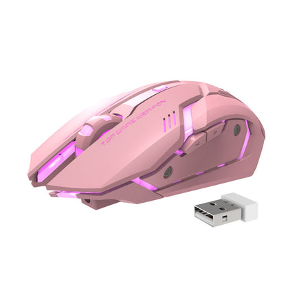 Silent Wireless Gaming Mouse – Rechargeable with Futuristic Design