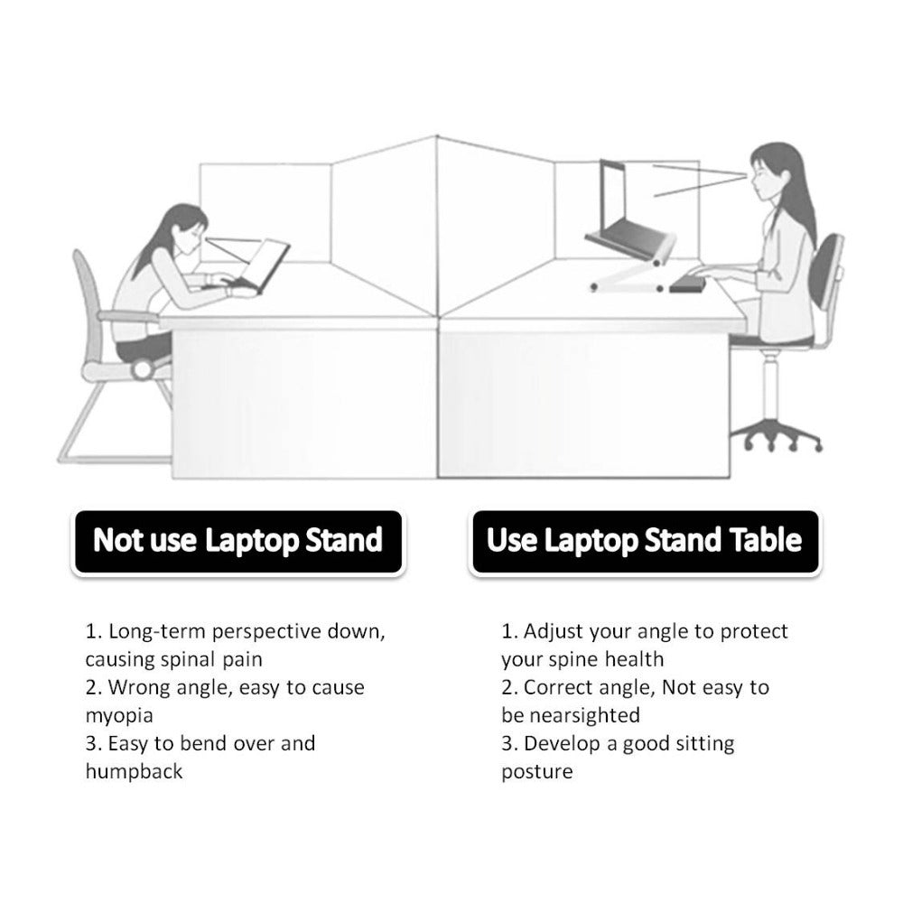 Foldable Ergonomic Laptop Stand – Adjustable Desk & Tablet Holder