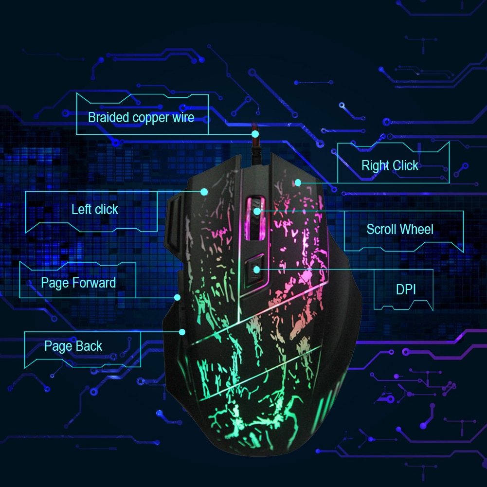 Wired Gaming Mouse – Precision Control with RGB Lighting