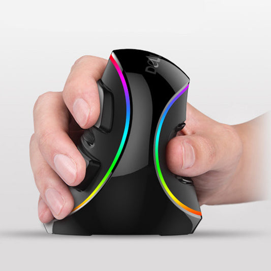 Vertical RGB Ergonomic Mouse – Anti-Hand Strain Snail Design