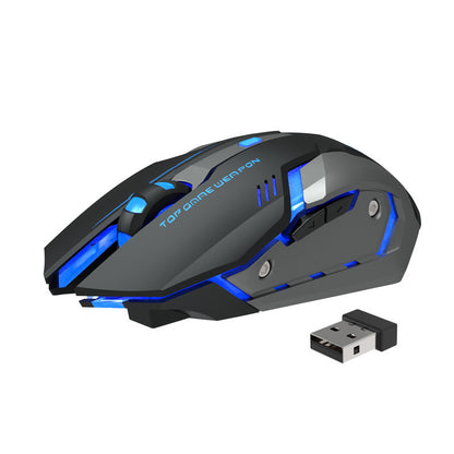 Silent Wireless Gaming Mouse – Rechargeable with Futuristic Design
