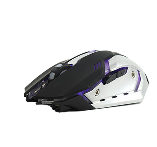 Silent Wireless Gaming Mouse – Rechargeable with Futuristic Design