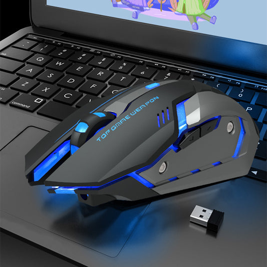 Silent Wireless Gaming Mouse – Rechargeable with Futuristic Design